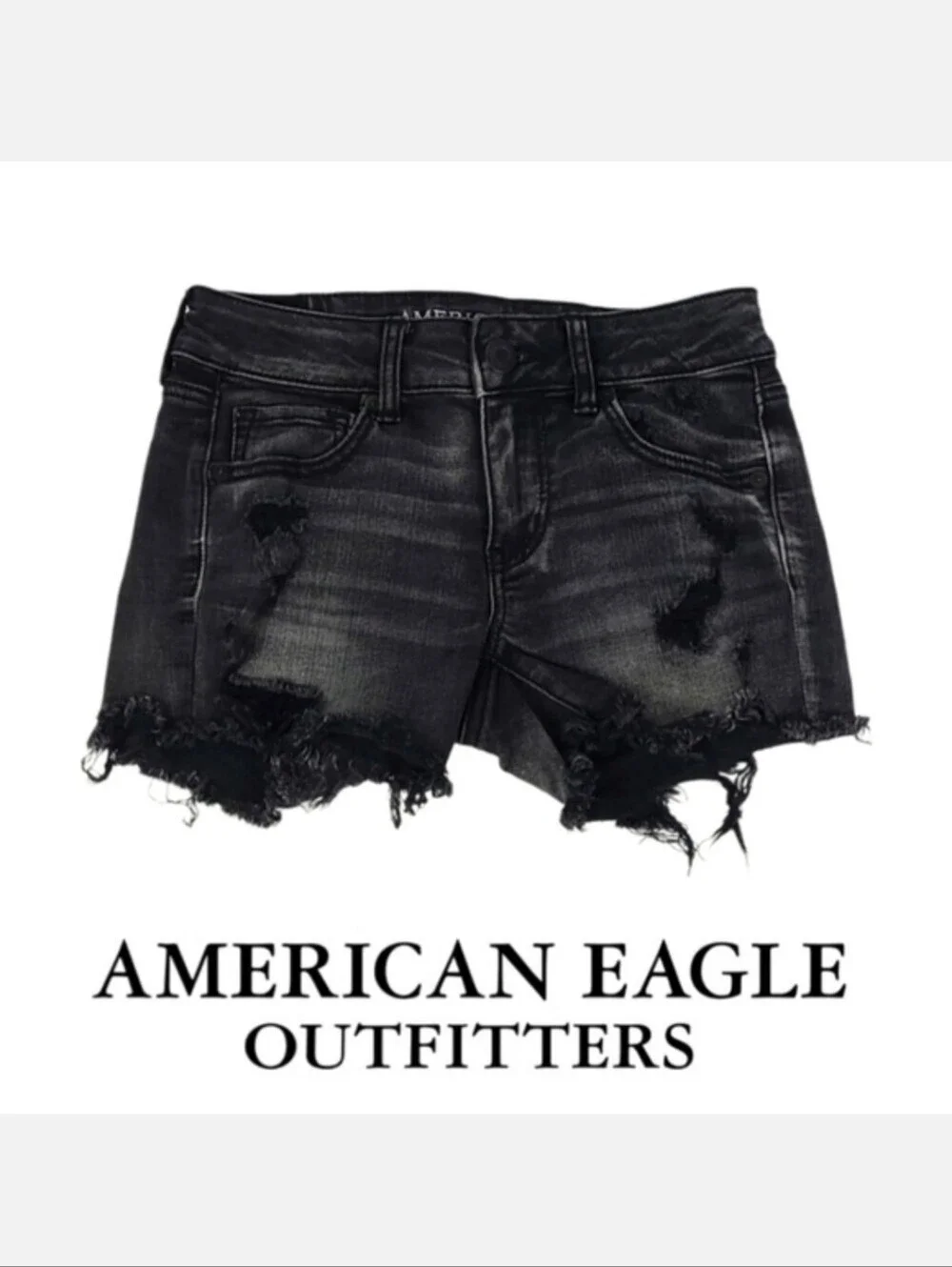 American Eagle Outfitters Vintage Cut-off Shorts in Faded Black, Size 0